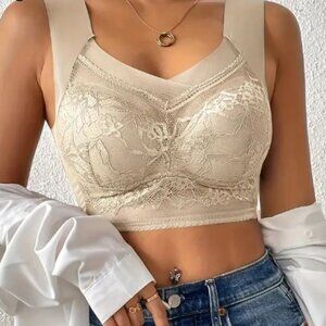 24/7 Lace Balconette Bra Size L NWT New - no tags cream